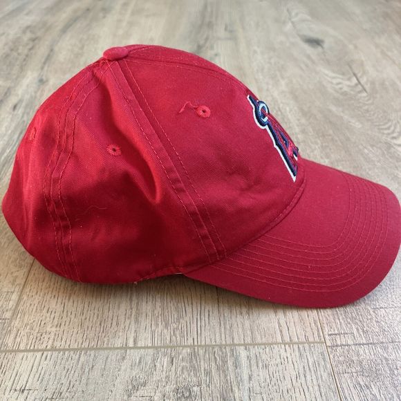 Los Angeles Angels Baseball Hat Cap Red White Blue Hook and Loop Strap - Picture 2 of 6
